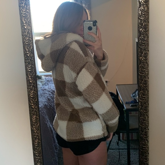 Shein Fuzzy Flannel Jacket - Picture 2 of 4